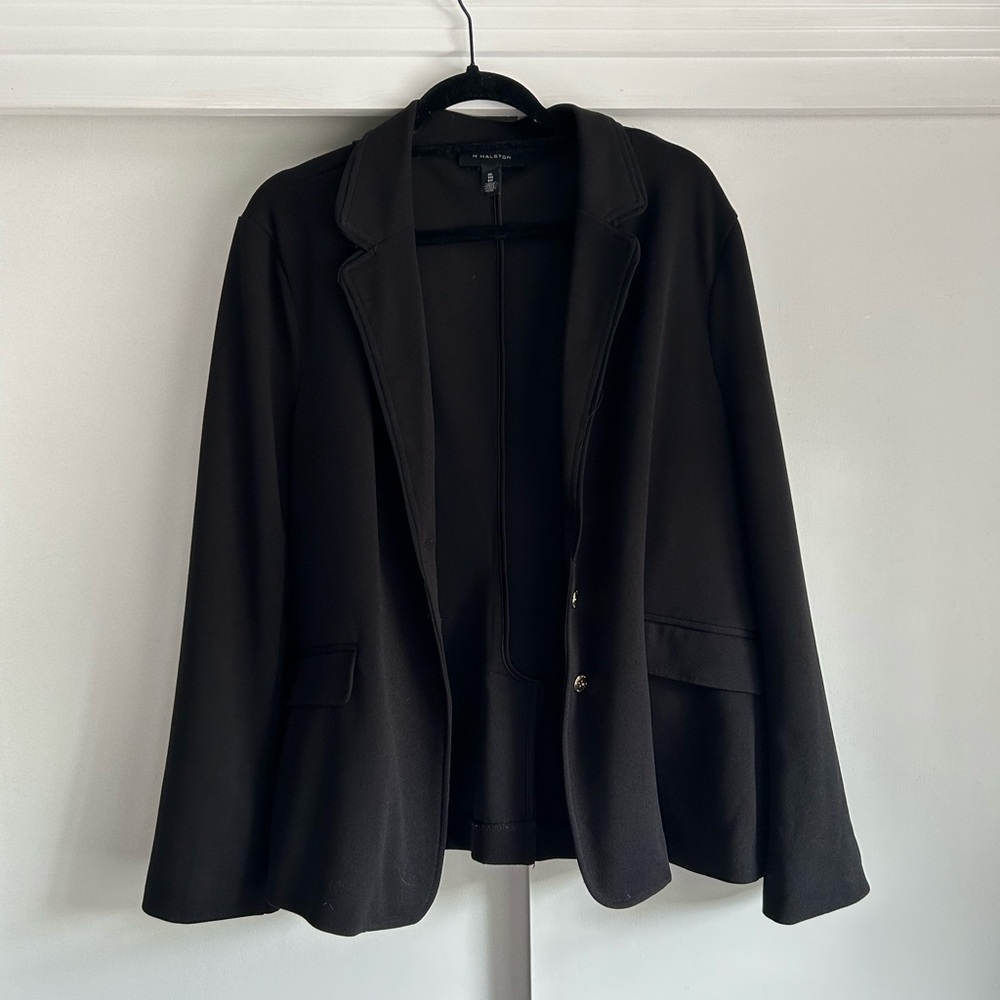 Women's Relaxed Blazer from Halston - Drapey Fit, Gold Buttons